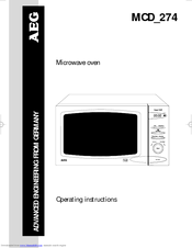 AEG OVEN MCD_274 Operating Instructions Manual