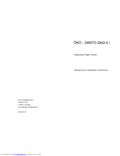 AEG OKO-SANTO 2842-6 i Operating And Installation Instructions