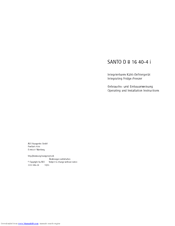 AEG SANTO D 8 16 40-4 I Operating And Installation Instructions
