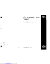 AEG OKO-LAVAMAT 1263 User Instruction Book