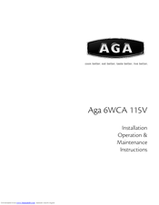 Aga 115V Installation, Operation & Maintenance Instructions Manual