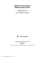 Agilent Technologies Z5623A Option H48 User's And Service Manual
