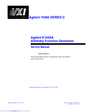 Agilent Technologies E1445A Service Manual