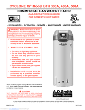 A.o. smith CYCLONE Xi BTH 400A Manuals | ManualsLib