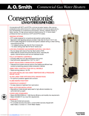 A.O. Smith Conservationist BTPV 740A Specification Sheet