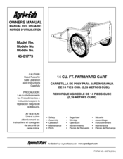 Agri-Fab 14 cu. ft. Farm/Yard Cart 45-01773 Owner's Manual