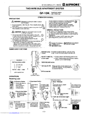 Aiphone GF-1DK Operation Manual