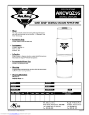 Air King QUIET ZONE AKCVQZ35 Specifications