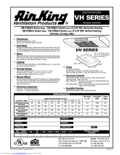 Air King VH Series Specifications