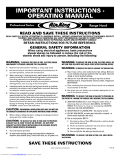 Air King Professional Series Operating Manual