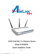 Airlink101 AR680W Quick Installation Manual