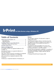 IrPrint Printer User Manual