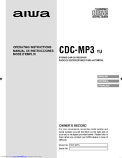 Aiwa CDC-MP3 YU Operating Instructions Manual