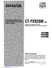 Aiwa CT-FX929 Operating Instructions Manual