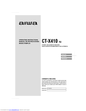 Aiwa CT-X410 Operating Instructions Manual