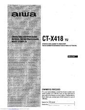 Aiwa CT-X418yu Operating Instructions Manual