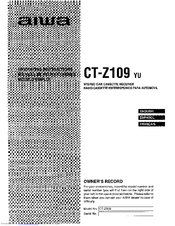 Aiwa CT-Z109 Operating Instructions Manual