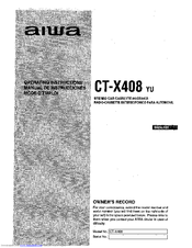 Aiwa CT-X408 Operating Instructions Manual