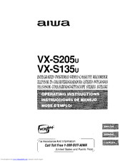 Aiwa VX-S205U Operating Instructions Manual