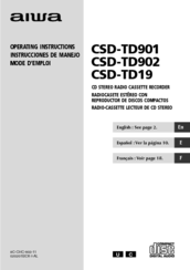 Aiwa CSD-TD19 Operating Instructions Manual