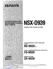 Aiwa RX-N939U Operating Instructions Manual