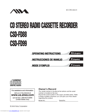Aiwa CSD-FD99 Operating Instructions Manual