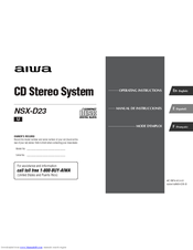 Aiwa NSX-D23 Operating Instructions Manual