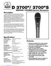 AKG D 3700 S Specifications