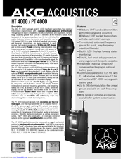 AKG PT 4000 Specifications