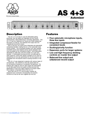 AKG AS 4+3 Specification Sheet