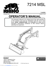 RHINO RHINO 7214 MSL Operator's Manual
