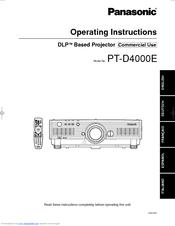 Panasonic PT-D4000E Operating Instructions Manual