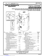 A.O. Smith BTP-600-2500 Replacement Parts List Manual