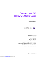 Alcatel-Lucent OMNIACCESS 740 Hardware User's Manual