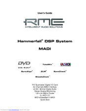RME Audio Hammerfall Hammerfall DSP System User Manual
