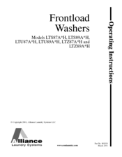 Alliance Laundry Systems LTZ89A*H Operating Instructions Manual