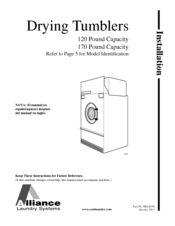 Alliance Laundry Systems SC170CSH Installation Manual