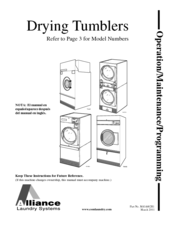 Alliance Laundry Systems DC0220SEL Operation & Maintenance Manual