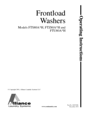 Alliance Laundry Systems FTS80A*H Operating Instructions Manual