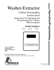 Alliance Laundry Systems UF18PC Operation/Programming Manual