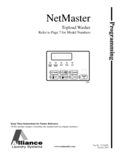 Alliance Laundry Systems NetMaster SWTB21 Programming Manual