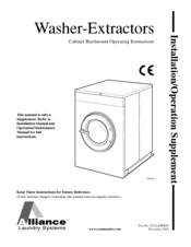 Alliance Laundry Systems CHM166C Installation/Operation Supplement