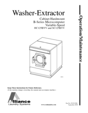 Alliance Laundry Systems B-Series Operation & Maintenance Manual