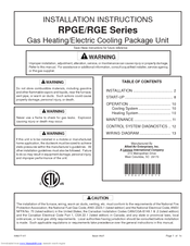 Allied Air RGE Series Installation Instructions Manual