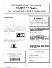 Allied Air RGE Series User's Information Manual