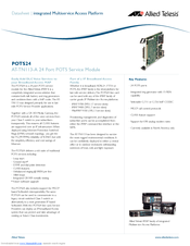Allied Telesis POTS24 Datasheet