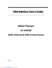 Allied Telesis AT-AR236E Web Interface User Manual