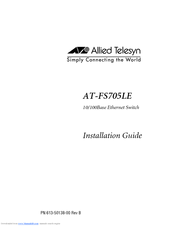 Allied Telesis AT-FS705LE Installation Manual