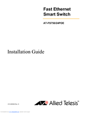 Allied Telesis WebSmart AT-FS750/24POE Installation Manual