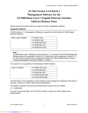 Allied Telesis Patch 1 PN 613- Release Note
